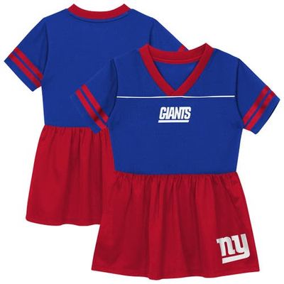 Outerstuff Toddler Outerstuff Royal New York Giants Stadium Lights V-Neck Fashion Football Jersey Dress 