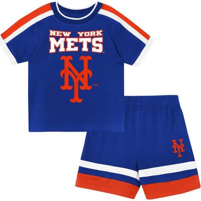 Outerstuff Toddler Outerstuff Royal New York Mets Ground Ball T-Shirt & Shorts Set 