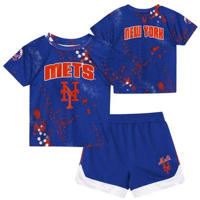 Outerstuff Toddler Outerstuff Royal New York Mets Pinch Hitter T-Shirt & Shorts Set 