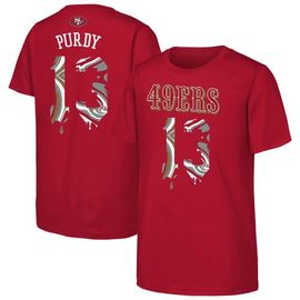 Outerstuff Youth Outerstuff Brock Purdy Scarlet San Francisco 49ers Mainliner Drip Player Name & Number T-Shirt 