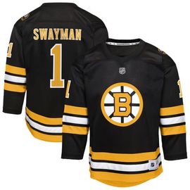 Outerstuff Youth Outerstuff Jeremy Swayman Black Boston Bruins Home Replica Jersey 