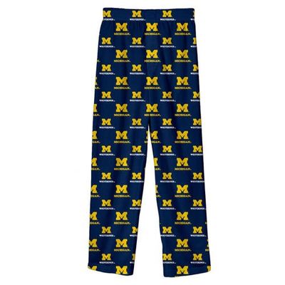 Outerstuff Youth Outerstuff Navy Michigan Wolverines All-Over Team Logo Pants 
