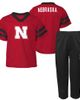 Outerstuff Youth Outerstuff Scarlet Nebraska Huskers Red Zone Two-Piece V-Neck Top and Pants Set  - 1