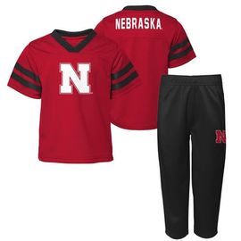 Outerstuff Youth Outerstuff Scarlet Nebraska Huskers Red Zone Two-Piece V-Neck Top and Pants Set 