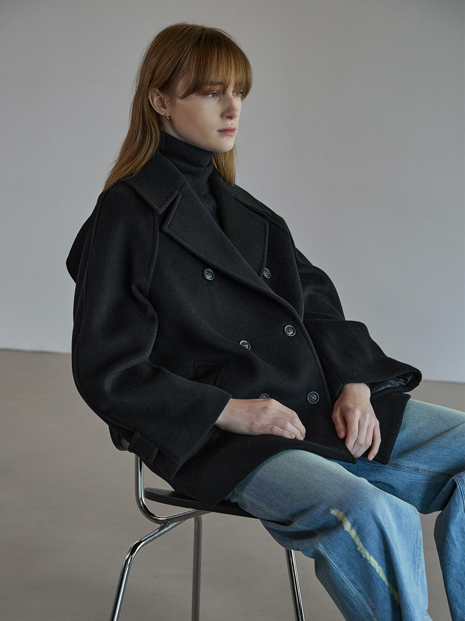 OUTSHELL Cashmere Blended Classic Structural Coat [Black]