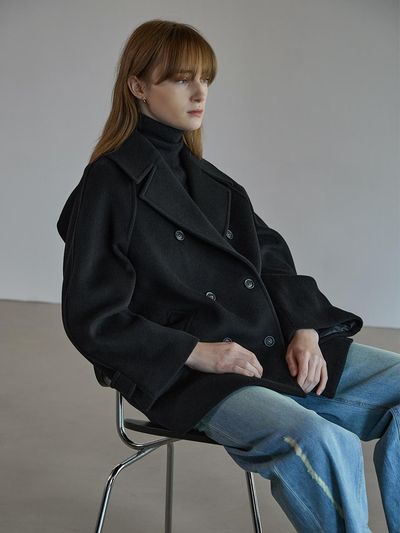 OUTSHELL Cashmere Blended Classic Structural Coat [Black]