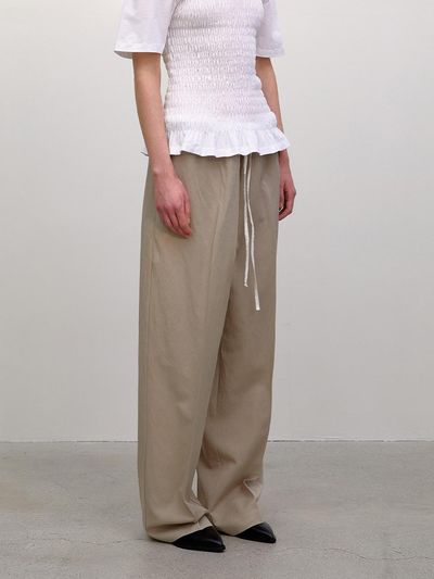OVEOF Evie Color Block String Pants - Beige