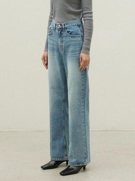 OVEOF Lined Straight Wide Fit Denim [Medium Blue]