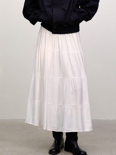 OVEOF Liv Tiered Banding Skirt_White