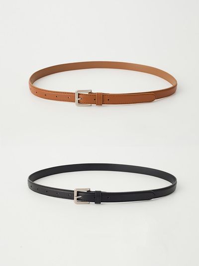 OVEOF Square Buckle Cowhide Leather Belt