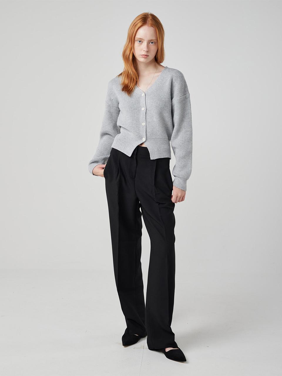 OVEOF Tucked Slimming Wide Leg Slacks [Black]