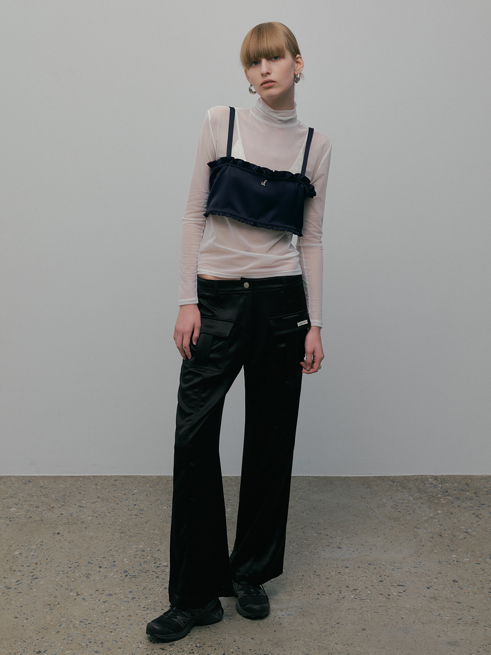 overdueflair Cargo Satin Pants - Black