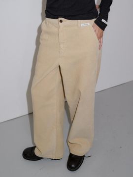 overdueflair CORDUROY WIDE PANTS_BEIGE