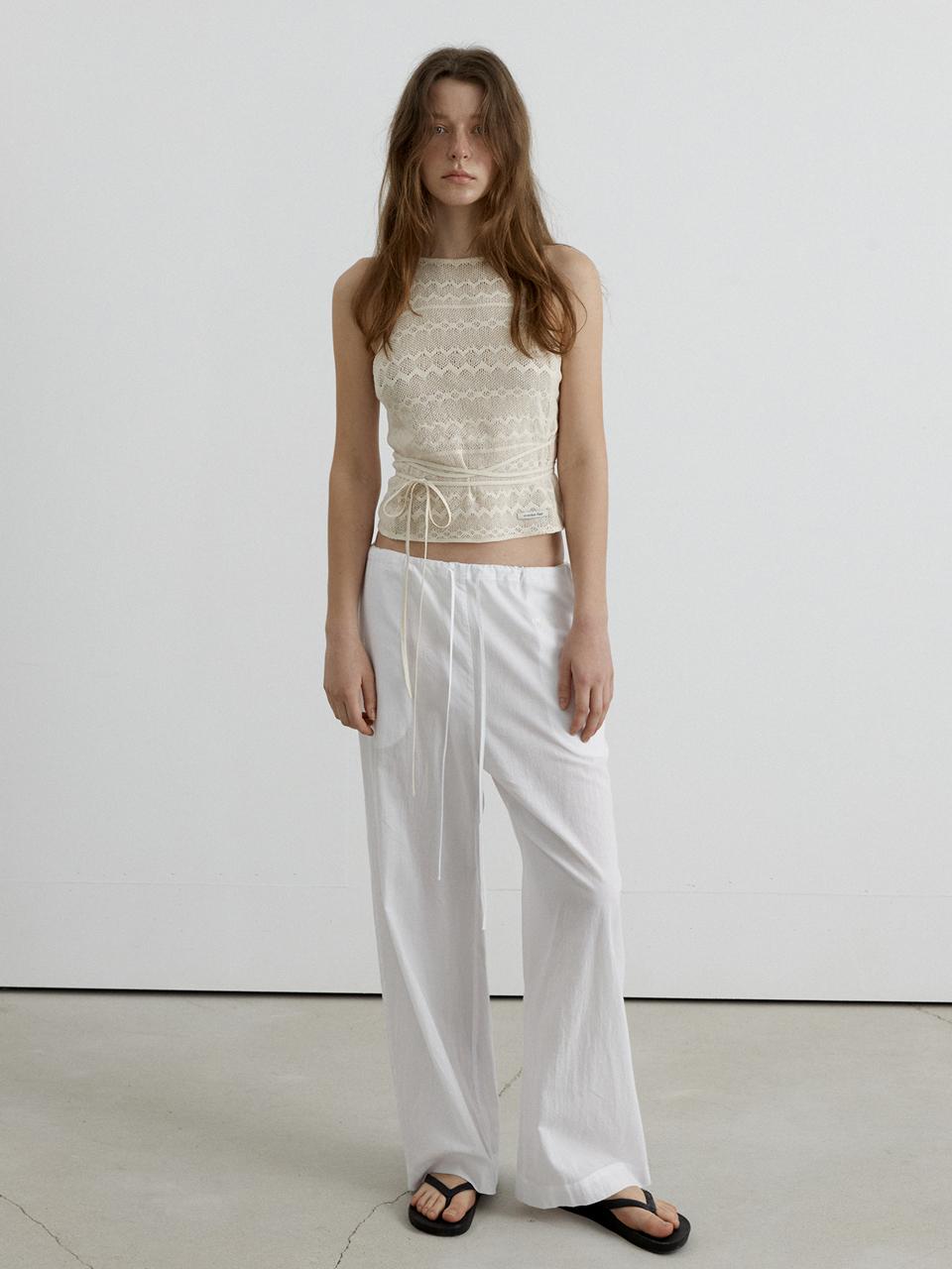 overdueflair Cotton Sheer Pants_White