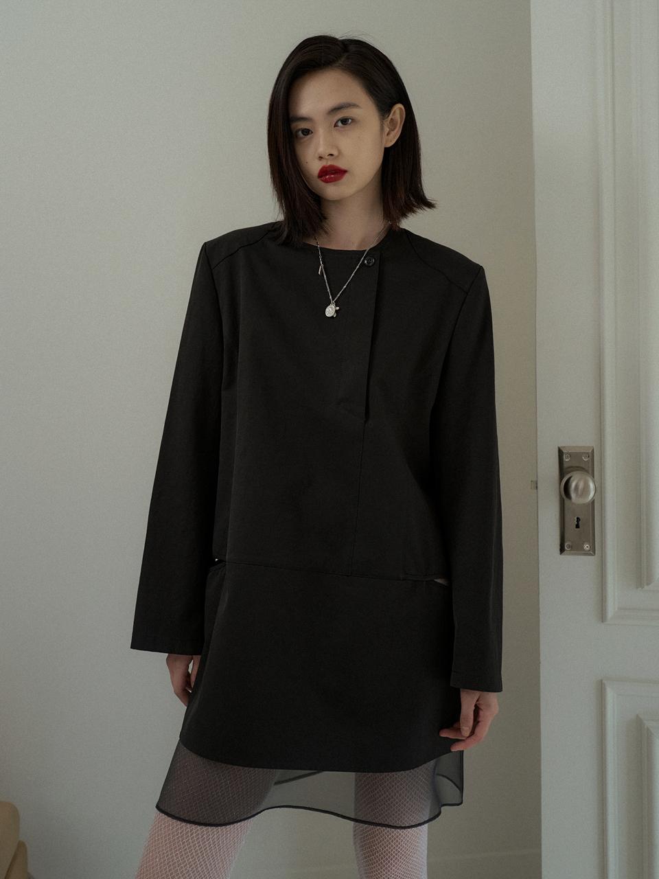 overdueflair Cut-out Layered Dress - Black