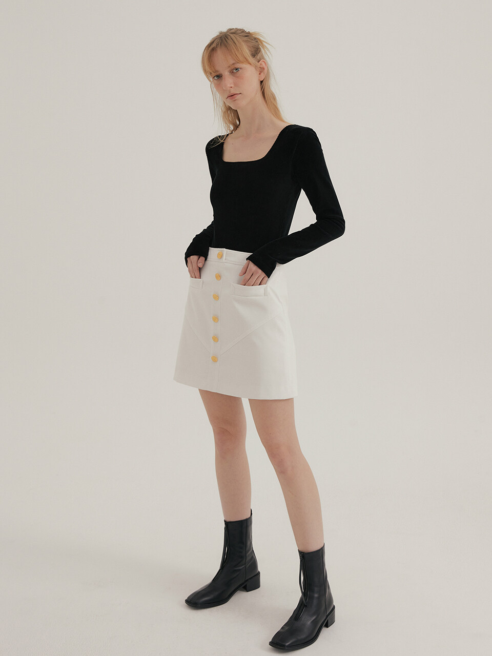 overdueflair Golden Corduroy Skirt_Clean IV