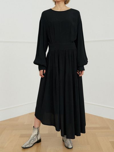overdueflair Layer Flare Dress Black