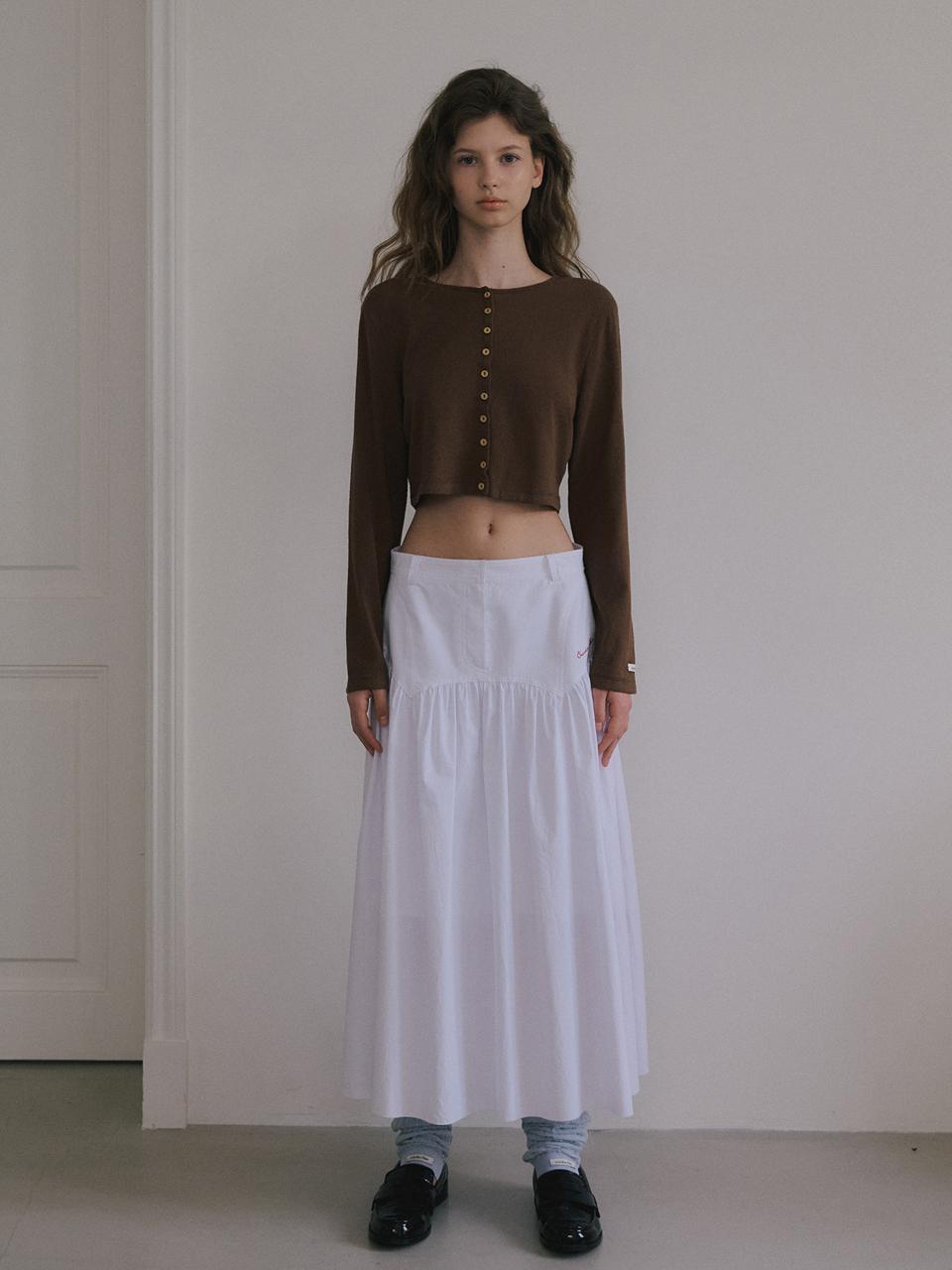 overdueflair Organic Terry Mini Cropped Cardigan [Brown]