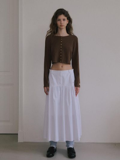 overdueflair Organic Terry Mini Cropped Cardigan [Brown]