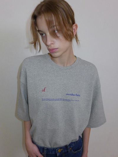 overdueflair Overdueflair Lettering T - Melange Grey
