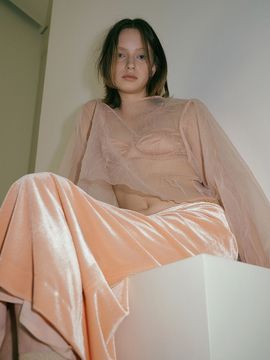 overdueflair [Slip Top Set] Organdy Balloon Blouse