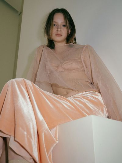 overdueflair [Slip Top Set] Organdy Balloon Blouse