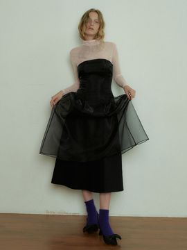 overdueflair Tube Top Organza Dress