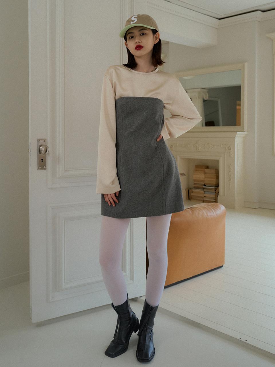 overdueflair Voluminous Tube Dress - Gray