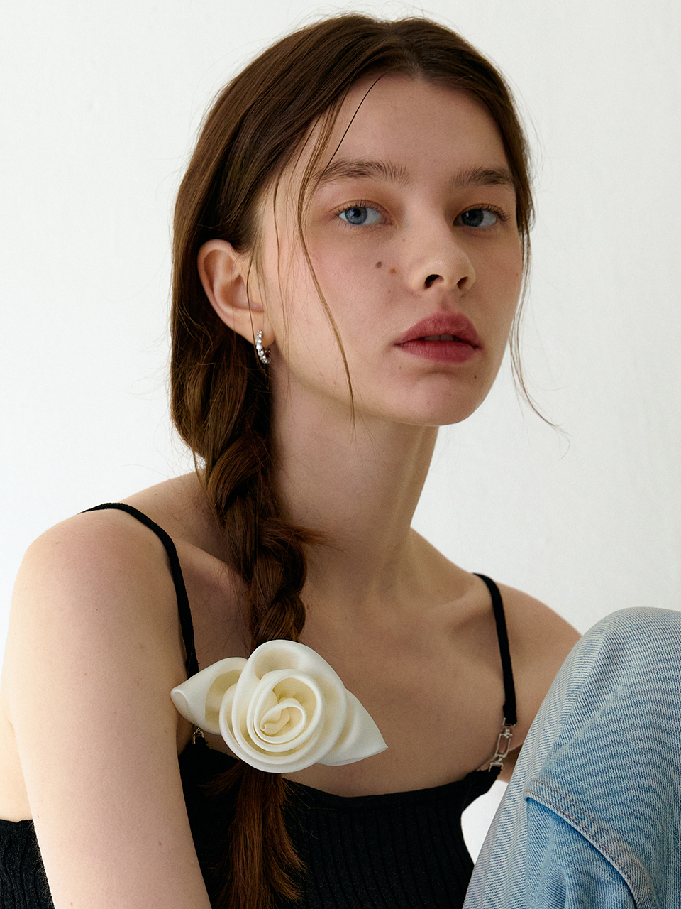 OVLA Rose Chou With Leaves Hair Tie