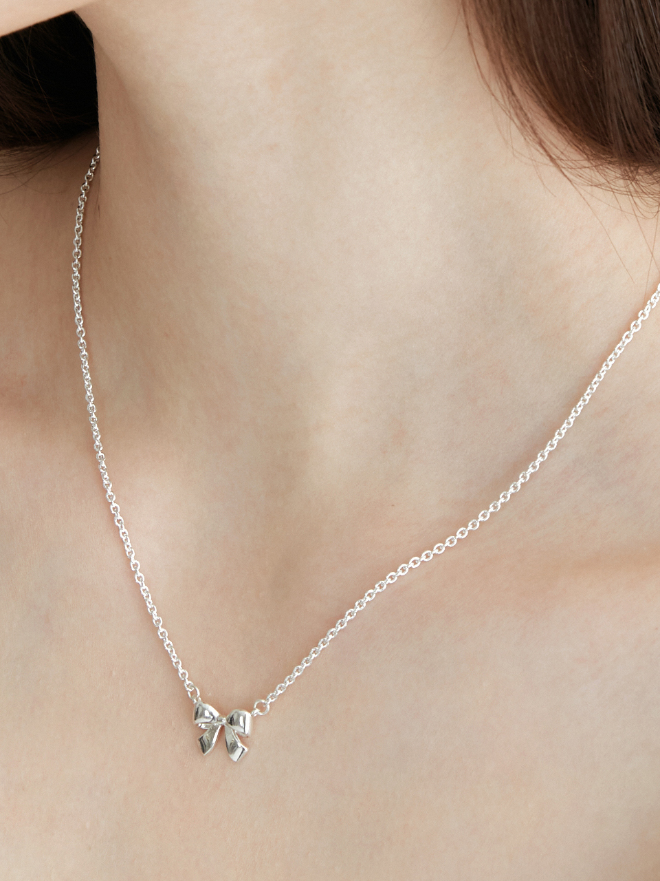 OVT-U [925 Silver] Lovely Ribbon Necklace