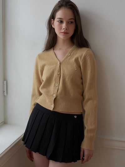 OVT-U Button Knit Cropped Cardigan (2color)
