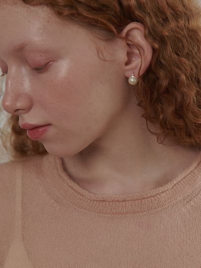 OVT-U Freshwater Pearl One Touch Ball Earring