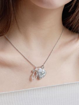 OVT-U Heart Rocket & Flow Ribbon Necklace