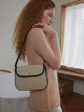 OVT-U Leather Cotton Mix Shoulder Bag