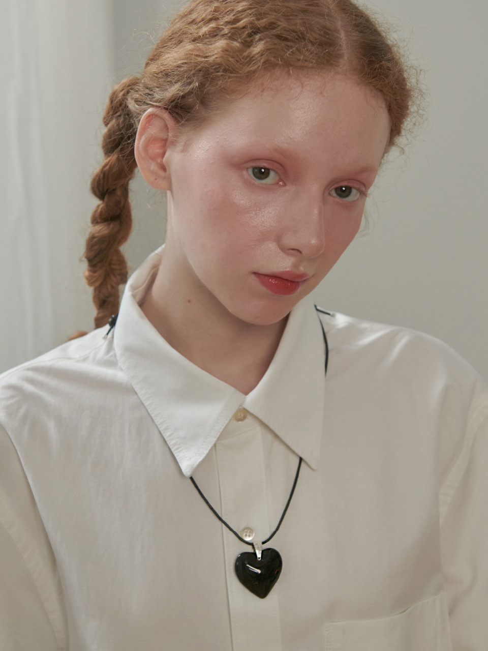 OVT-U Pure Crystal Heart Vegan Leather Chain Necklace