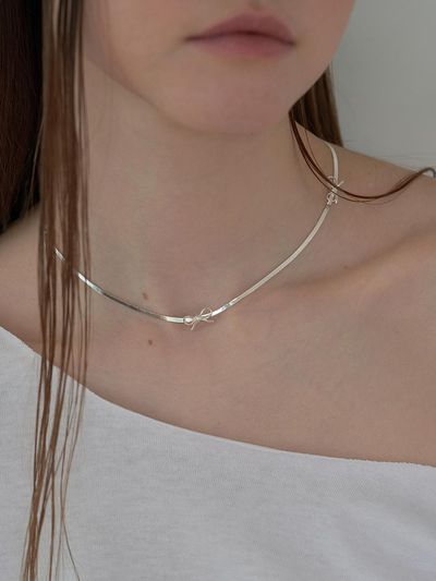 OVT-U [Silver 925] Triple Ribbon Necklace