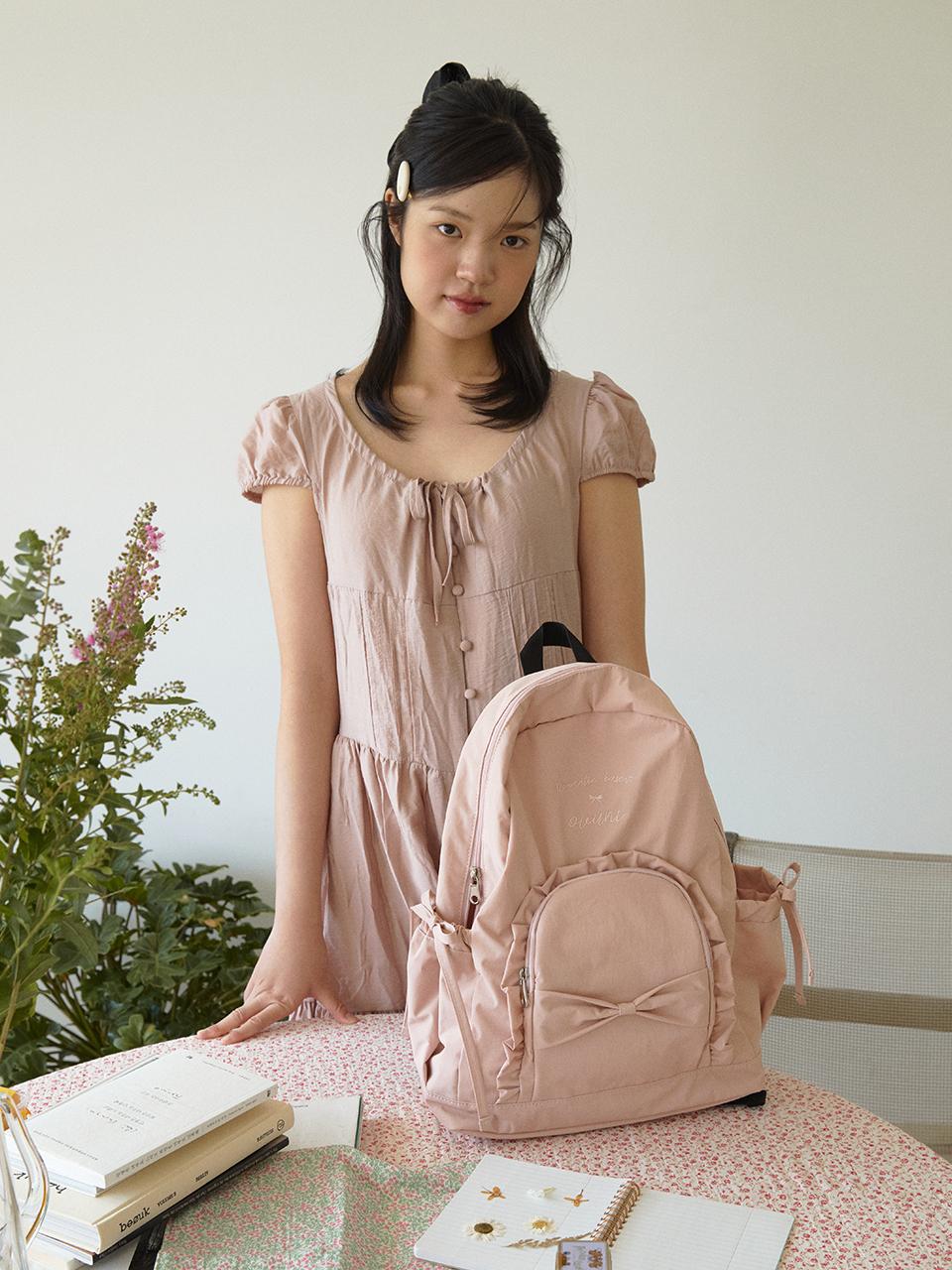 ovuni Ruffle ribbon backpack_pink