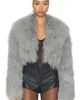 OW Collection OW Collection Celia Crop Fur Jacket - 1
