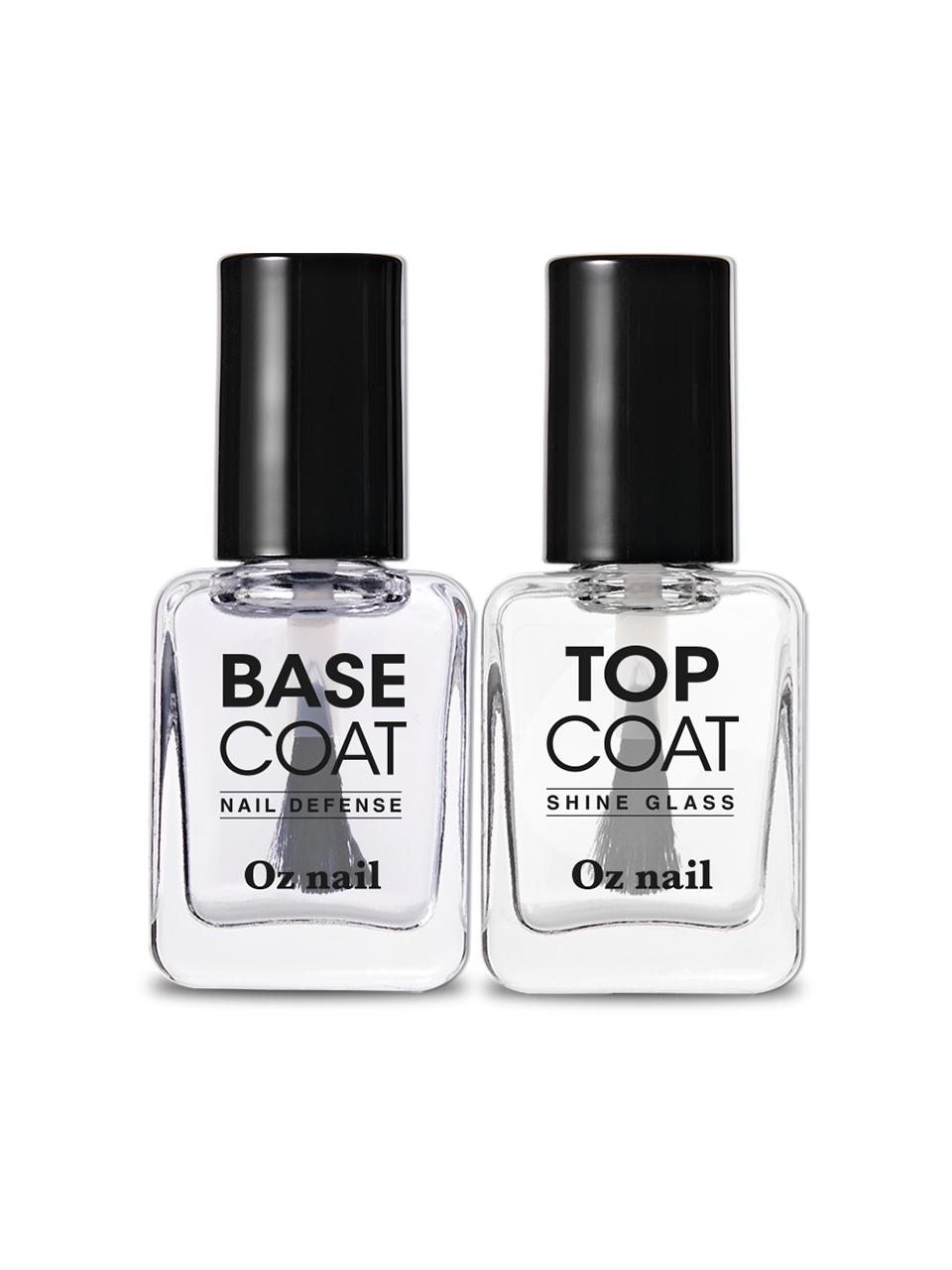 oz nail Manicure Basic Defense Base Coat 8ml Shine Glass Top Coat 8ml 2-Piece Nail Set