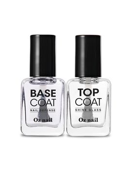 oz nail Manicure Basic Defense Base Coat 8ml Shine Glass Top Coat 8ml 2-Piece Nail Set