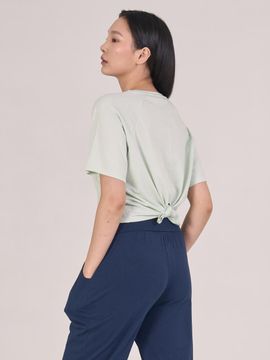 ozez Back Slit Short Sleeve Cotton Modal Cover-up (OZTS1160)
