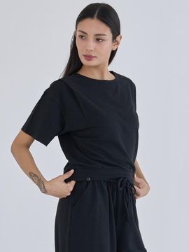 ozez Half Modal Terry Cover-up Yoga (OZTS1165) [Black]