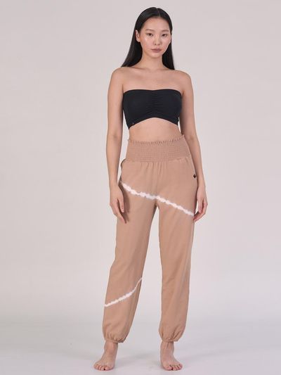 ozez Loose Fit Smocking Cotton Pants [Beige] (OZPN2030)