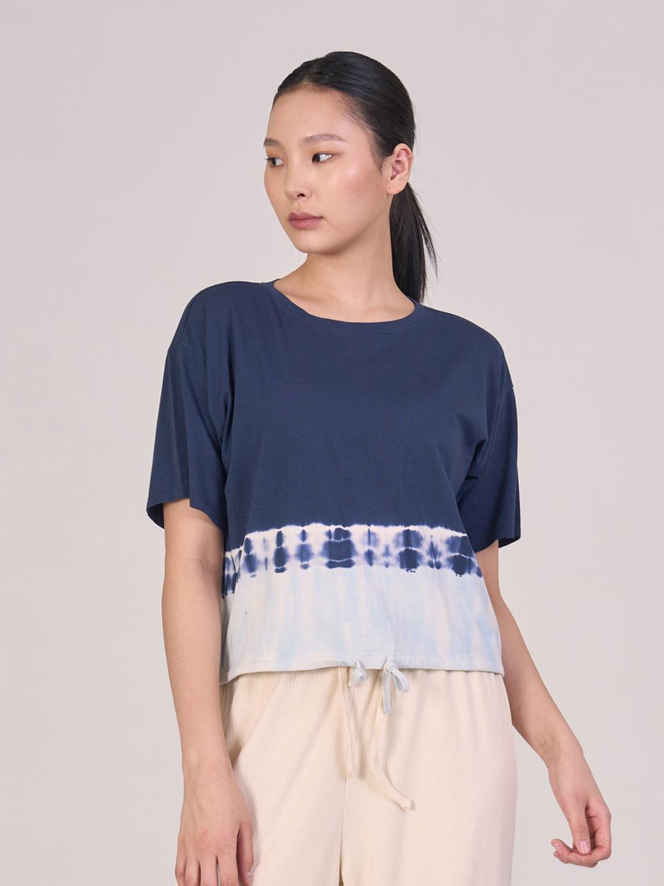 ozez Two-Tone Tie-Dye Regular Fit Short Sleeve T-shirt [Navy Mix] (OZS1150)