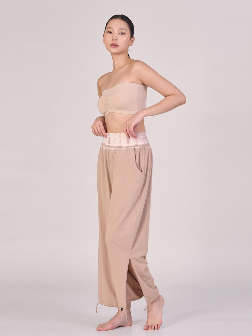 ozez Waist String Tie-Dye Pants [Beige] (OZPG6027)