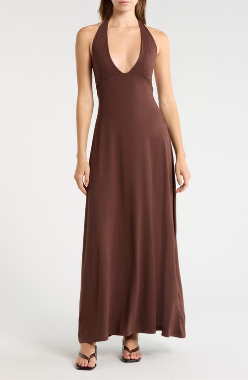 PacSun PacSun Alexa Plunge Halter Neck Midi Dress