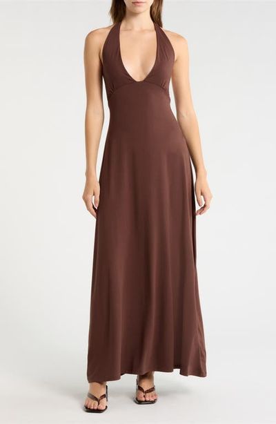 PacSun PacSun Alexa Plunge Halter Neck Midi Dress