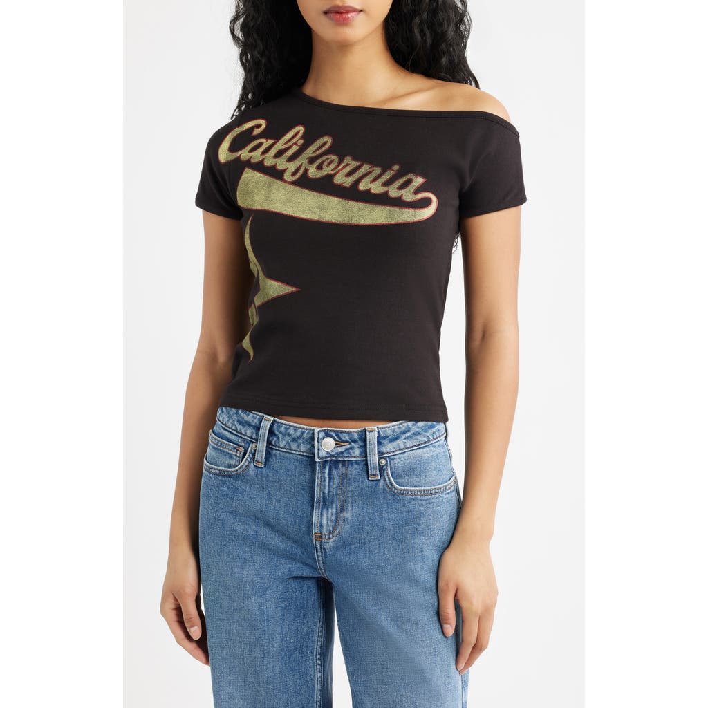 PacSun PacSun California Star One-Shoulder Top