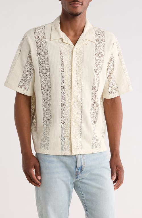 PacSun PacSun Dexter Lace Panel Button-Up Camp Shirt