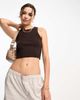 PACSUN Pacsun fine gauge knitted tank top in coffee bean-Brown - 1